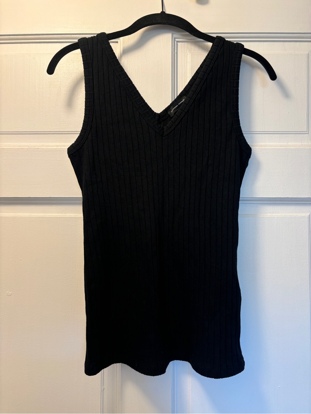 Universal Standard Black Ribbed V-Neck Tank